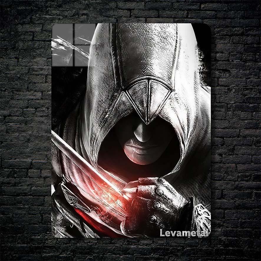 Mockup Black Brick A-684 30X30_ متال پوستر اساسینز کرید assasins creed