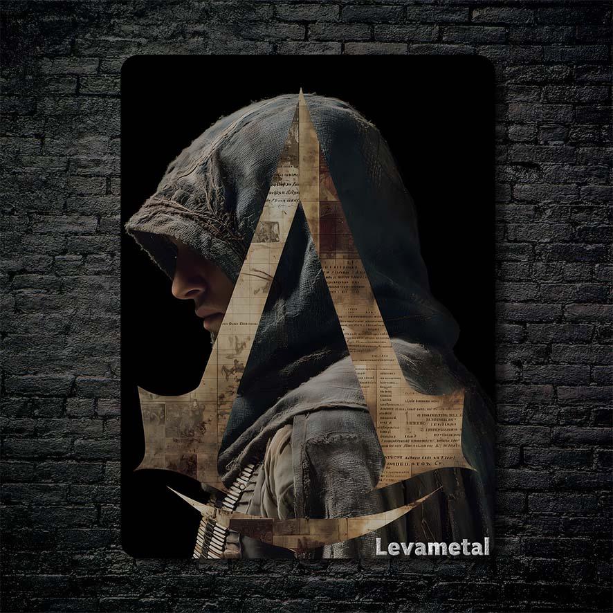 Mockup Black Brick A-721 30X30_ متال پوستر اساسینز کرید assasins creed