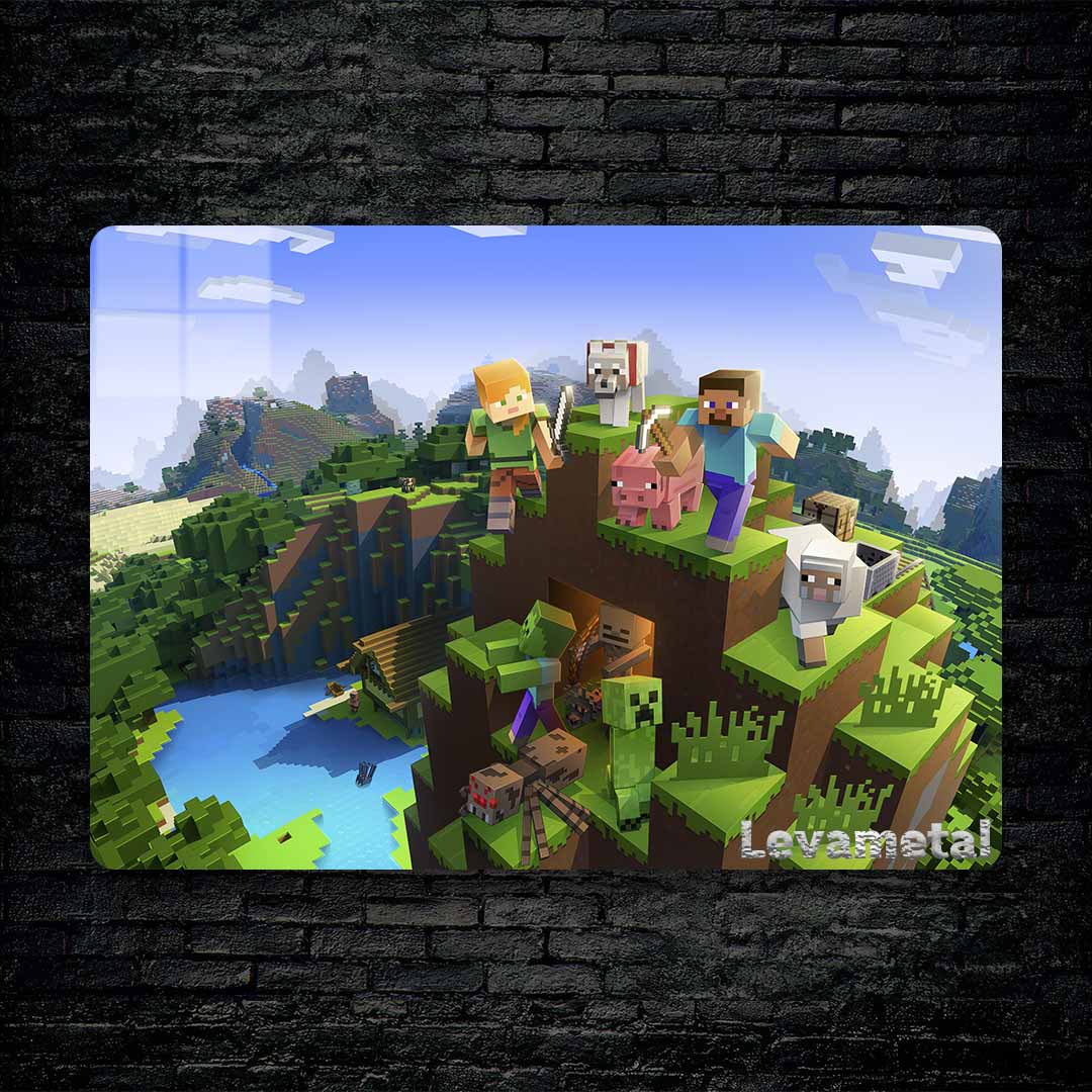 black Brick wall Ofoghi A-661 30X30 متال پوستر ماینکرفت Minecraft