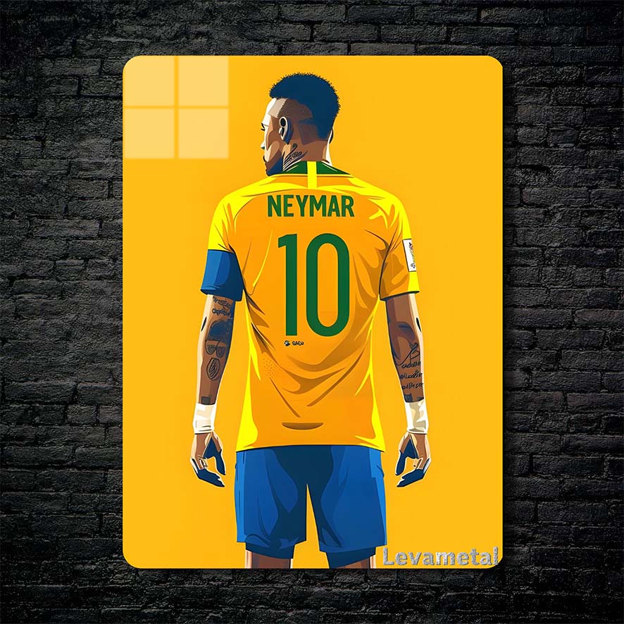 Mockup Black Brick A-943 30X30 متال پوستر نیمار Neymar