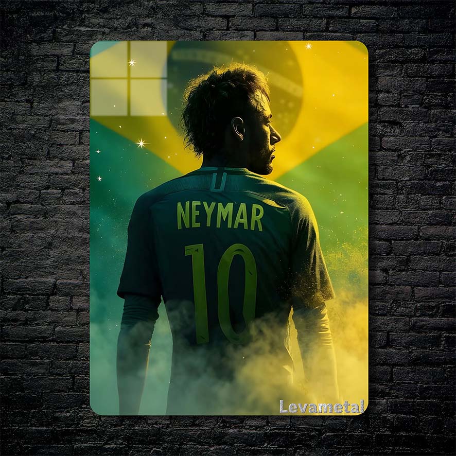 Mockup Black Brick A-961 30X30 متال پوستر نیمار Neymar