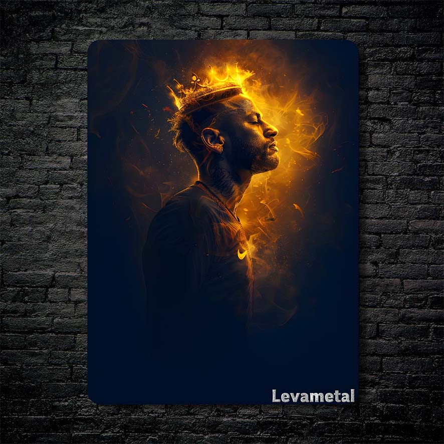 Mockup Black Brick A-972 30X30 متال پوستر نیمار Neymar