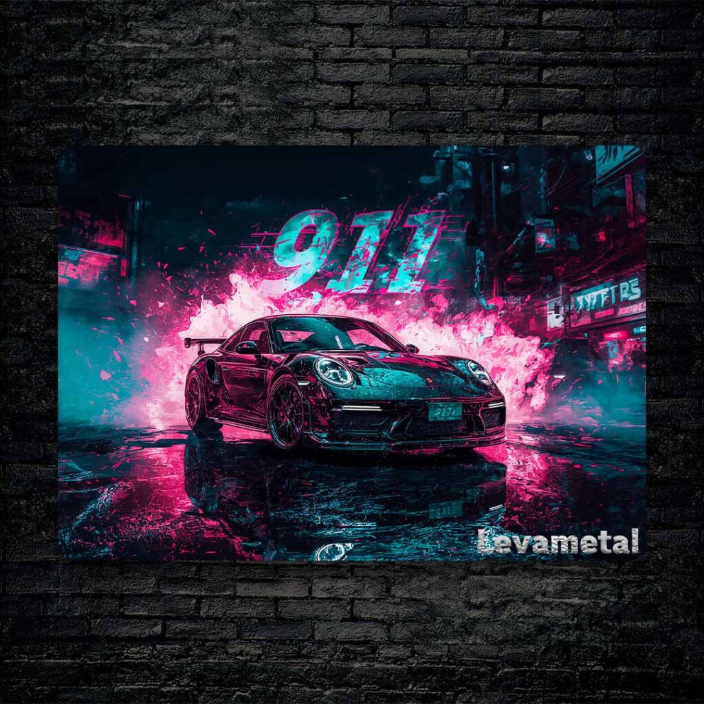 متال پوستر ماشین porsche