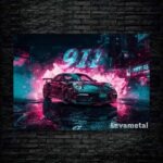 متال پوستر ماشین porsche
