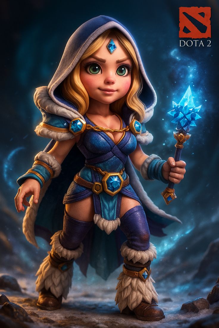 متال پوستر crystal maiden از گیم دوتا2 dota2