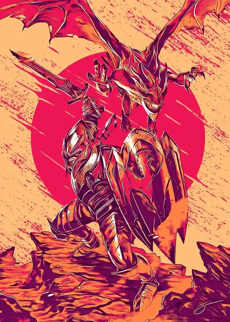 متال پوستر dragon knight از گیم دوتا2 dota2