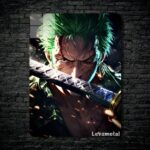 متال پوستر زورو Zoro از انیمه وان پیس One piece با کد E-595