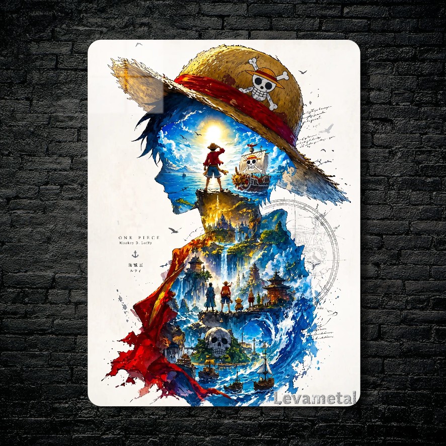 main-mockup-112930-1787240603.jpeg متال پوستر لوفی Luffy از انیمه وان پیس One piece با کد E-617