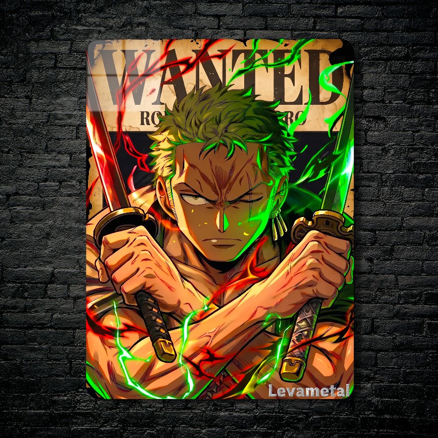متال پوستر زورو Zoro از انیمه وان پیس One piece با کد E-671