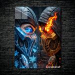 متال پوستر ساب زیرو Sub-zero و اسکورپیون Scorpion از بازی مورتال کمبت Mortal Kombat با کد E-713