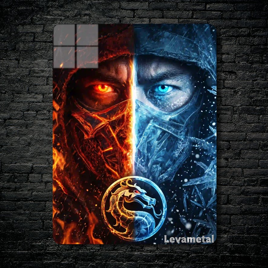 main-mockup-117621-1791125599.jpeg متال پوستر ساب زیرو Sub-zero و اسکورپیون Scorpion از بازی مورتال کمبت Mortal Kombat با کد E-714