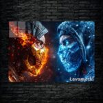 متال پوستر ساب زیرو Sub-zero و اسکورپیون Scorpion از بازی مورتال کمبت Mortal Kombat با کد E-722