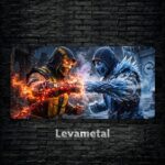 متال پوستر ساب زیرو Sub-zero و اسکورپیون Scorpion از بازی مورتال کمبت Mortal Kombat با کد E-724