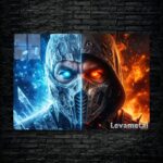 متال پوستر ساب زیرو Sub-zero و اسکورپیون Scorpion از بازی مورتال کمبت Mortal Kombat با کد E-723