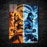 متال پوستر ساب زیرو Sub-zero و اسکورپیون Scorpion از بازی مورتال کمبت Mortal Kombat با کد E-728