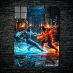 متال پوستر ساب زیرو Sub-zero و اسکورپیون Scorpion از بازی مورتال کمبت Mortal Kombat با کد E-729