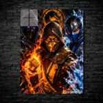 متال پوستر ساب زیرو Sub-zero و اسکورپیون Scorpion از بازی مورتال کمبت Mortal Kombat با کد E-732