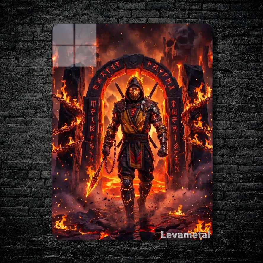 متال پوستر اسکورپیون Scorpion از بازی مورتال کمبت Mortal Kombat با کد E-764