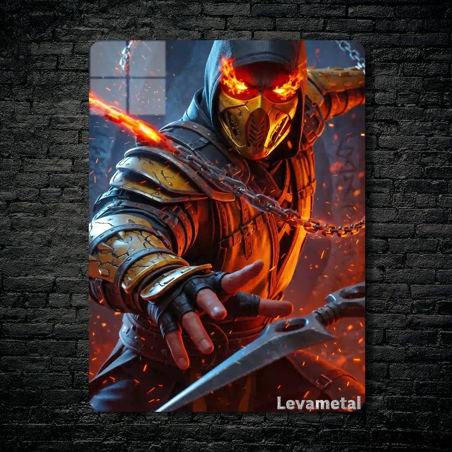 متال پوستر اسکورپیون Scorpion از بازی مورتال کمبت Mortal Kombat با کد E-769