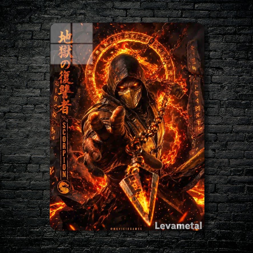 متال پوستر اسکورپیون Scorpion از بازی مورتال کمبت Mortal Kombat با کد E-771
