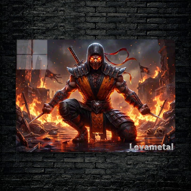 متال پوستر اسکورپیون Scorpion از بازی مورتال کمبت Mortal Kombat با کد E-773