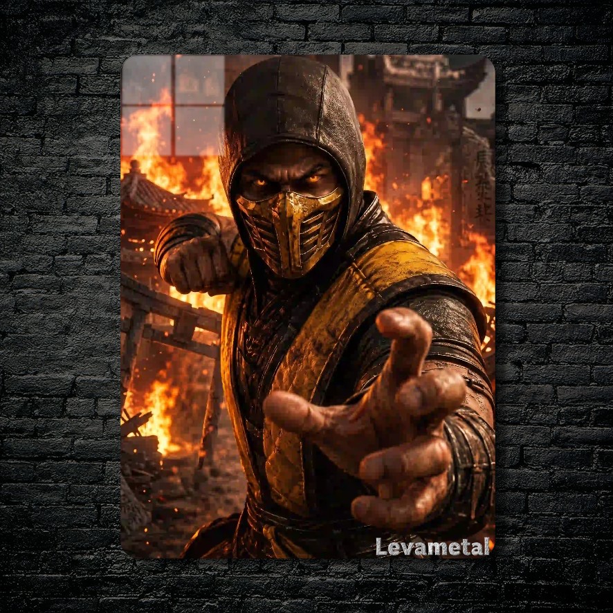 متال پوستر اسکورپیون Scorpion از بازی مورتال کمبت Mortal Kombat با کد E-774