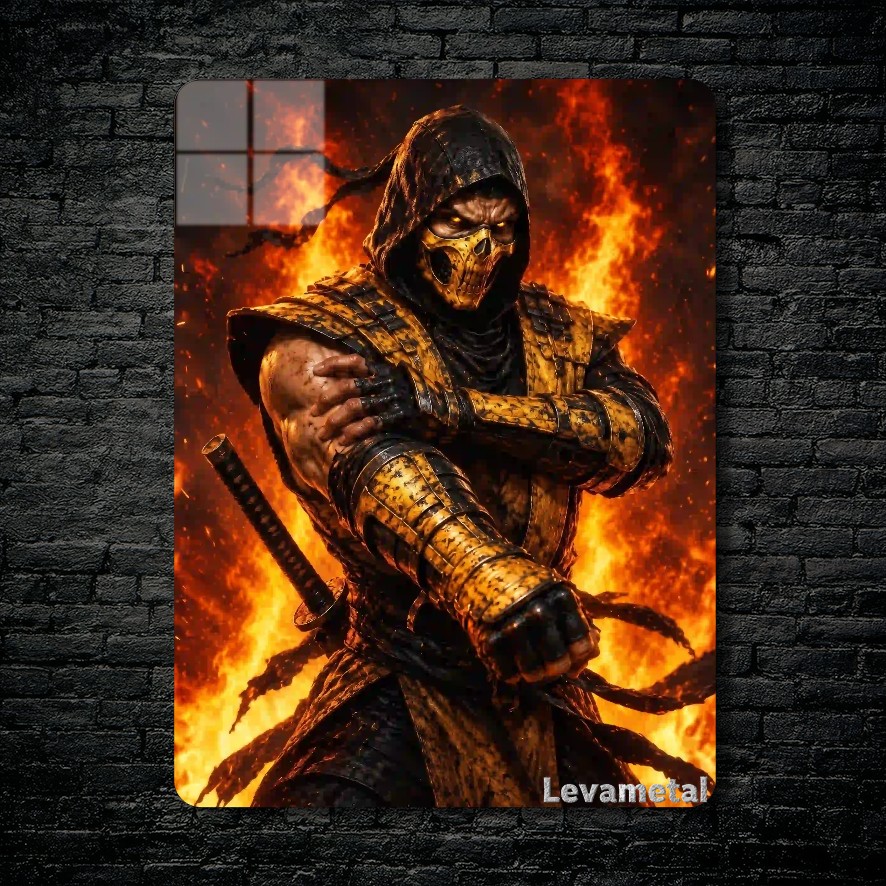 متال پوستر اسکورپیون Scorpion از بازی مورتال کمبت Mortal Kombat با کد E-778