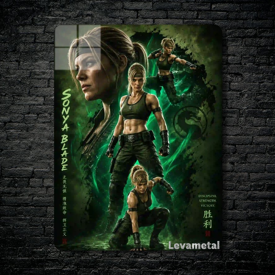 main-mockup-118308-1791229675.jpeg متال پوستر سونیا بلید Sonya Blade از بازی مورتال کمبت Mortal Kombat با کد E-875