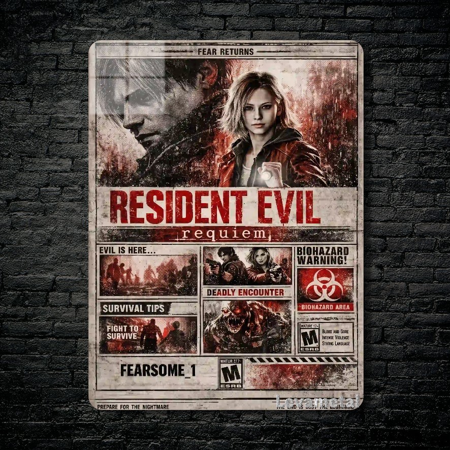 متال پوستر بازی رزیدنت اویل Resident Evil با کد E-902