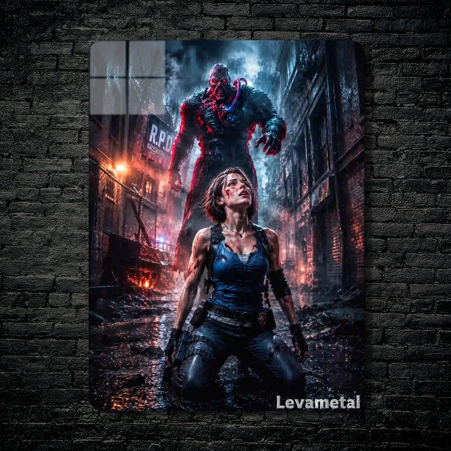 main-mockup-118556-1791582141.jpeg متال پوستر جیل ولنتاین Jill Valentine از بازی رزیدنت اویل Resident Evil با کد E-953