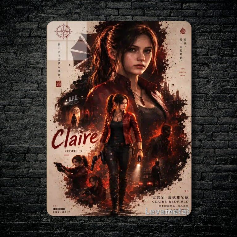 متال پوستر کلر ردفیلد Claire Redfield از بازی رزیدنت اویل Resident Evil با کد E-959
